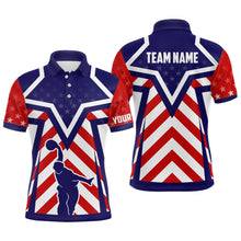 Load image into Gallery viewer, Red, white and blue American flag Bowling Polo Shirts For Men Custom bowling Team League Jerseys NQS6735