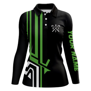 Womens golf polo shirts custom black team golf shirts, custom polo jerseys womens green golf shirts NQS7098