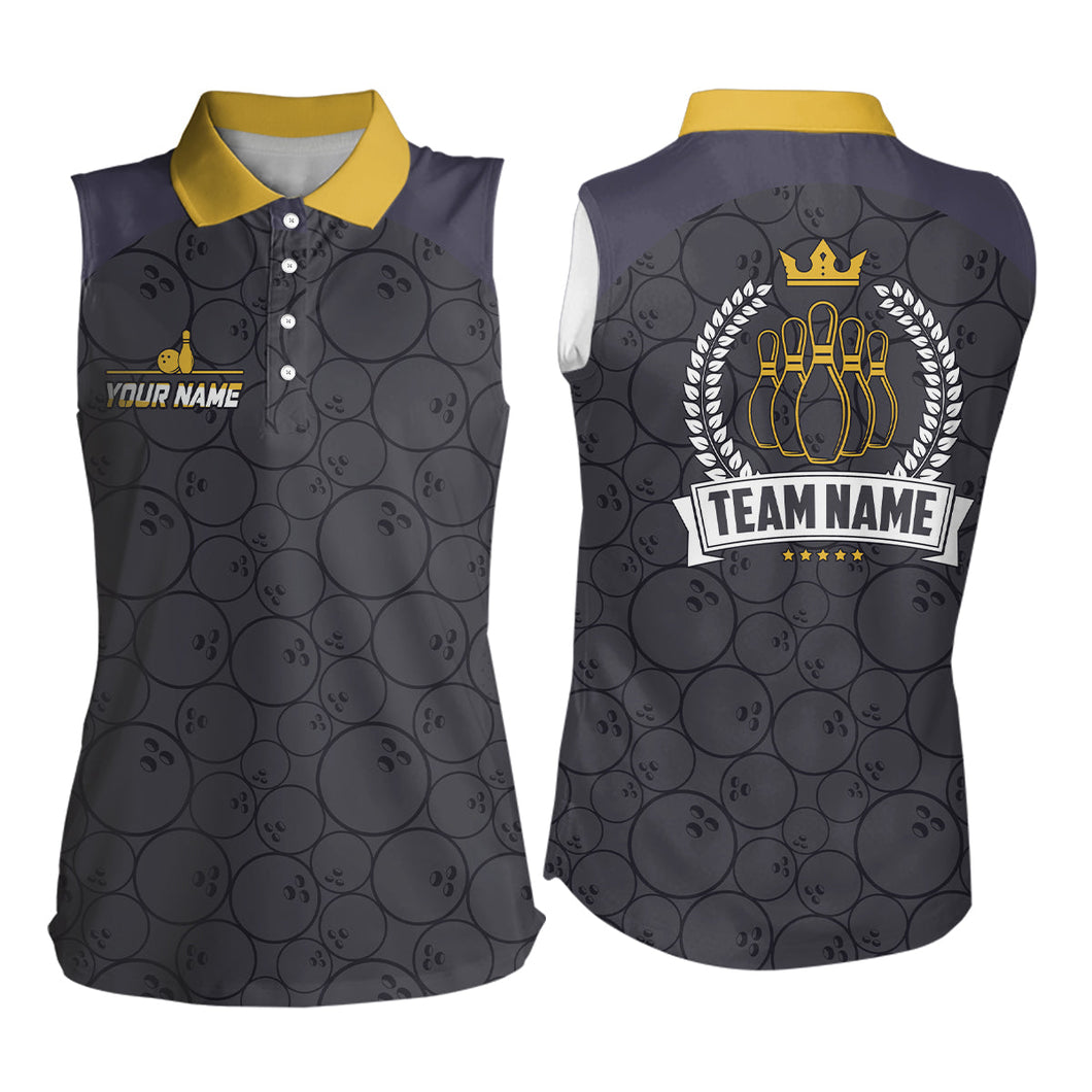 Bowling sleeveless Polo Shirts Custom bowling camo team League jerseys, retro bowling shirts NQS6756