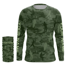 Load image into Gallery viewer, Personalized green fishing camo Performance long sleeve Fishing Shirts, team fishing tournament jersey NQS6943