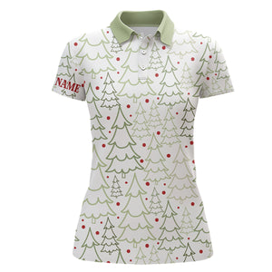 Womens golf polo shirt custom Winter and christmas themed pattern, christmas polo shirts for ladies NQS6784