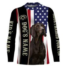 Load image into Gallery viewer, German Shorthaired Pointer American flag custom Name Full printing shirts, GSP Patriotic gifts FSD3256