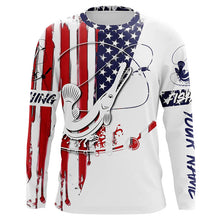 Load image into Gallery viewer, Alligator Gar Fishing Shirt American flag Gar fishing apparel, Personalized Patriotic fishing gifts FSD3362