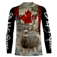 Load image into Gallery viewer, Mule Deer Canada flag 3D all over print Shirts, Personalized hunting gifts for Men, Women and Kid FSD3177