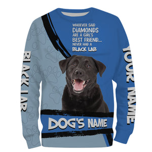 Black Labs Custom Name 3D All over printed Shirt, Cute Labrador Retriever Dog Funny Dog Saying shirt, Personalized Gift FSD3088