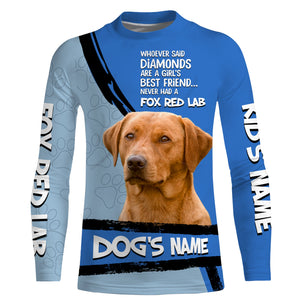Fox Red Labs Custom Name 3D All over printed Shirt, Labrador Retriever Dog Funny Dog Saying shirt, Personalized Gift FSD3089