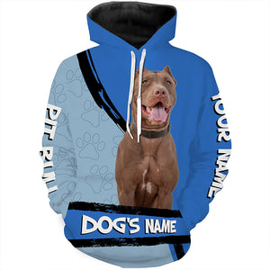 American Pit Bull Terrier Customize Name 3D All over print Shirts, Pit Bull dog lover Gifts FSD3536