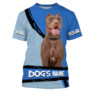 American Pit Bull Terrier Customize Name 3D All over print Shirts, Pit Bull dog lover Gifts FSD3536