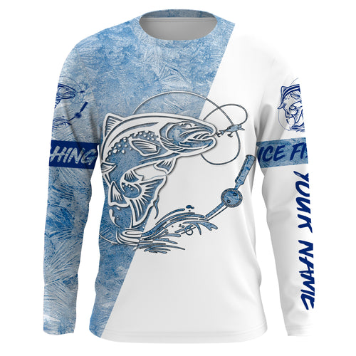 Trout Ice Fishing Winter Fishing Performance Long Sleeve Shirts, Ice Fishing Clothing FSD2916