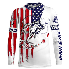 Load image into Gallery viewer, Fishing Shirt American Flag Largemouth Bass fishing Apparel for Adult and Kid, Personalized Patriotic fishing gifts FSD2153