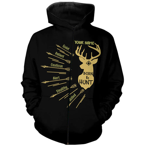 Personalized Born to Hunt with Hunter's Qualities Shirt, Perfect Custom Shirt for Deer Hunter, Hunting Gifts FSD4201