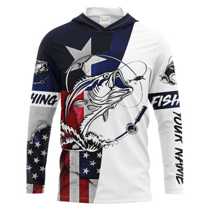 Bass Fishing TX and USA flag 3D Full printing Shirts - Personalized Fishing gift, Men's Performance Fishing Shirts FSD2201
