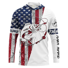 Load image into Gallery viewer, Walleye Fishing Patriotic American Flag Rain drops 3D Full Printing Sun/UV Protection Shirt - Performance Fishing Shirts FSD2202