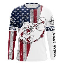 Load image into Gallery viewer, Walleye Fishing Patriotic American Flag Rain drops 3D Full Printing Sun/UV Protection Shirt - Performance Fishing Shirts FSD2202