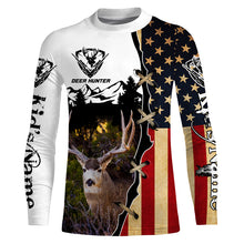 Load image into Gallery viewer, Mule Deer hunting American flag custom name 3D all over print Shirts, Personalized gifts FSD3161