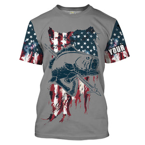 Archery Bowfishing American Flag Customize Name 3D All Over printed Shirts For Men, Women - Personalized Fishing Gifts  FSD2222