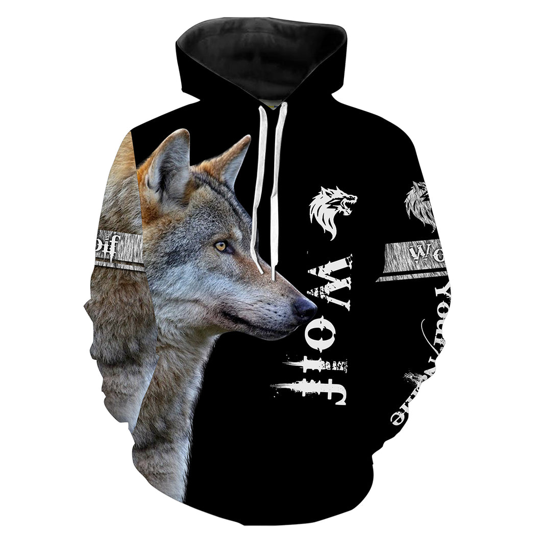 Wolf Hunting Predators Hunter Customized Name 3D Full Printing Shirts Personalized Hunting Gifts Shirt for Adult and Kid FSD2072