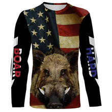 Load image into Gallery viewer, American Flag Wild Boar Hunting Hog Hunter Hunt Hard Full Printing Shirts, Personalized Hog hunting Gifts FSD2725