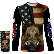 Load image into Gallery viewer, American Flag Wild Boar Hunting Hog Hunter Hunt Hard Full Printing Shirts, Personalized Hog hunting Gifts FSD2725
