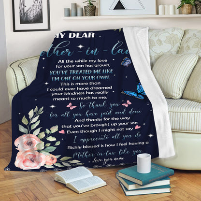 To Mother in law blanket I appreciate All you do gifts for mother in law - FSD1293