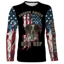 Load image into Gallery viewer, Funny Pround owner of a GSP American Flag Custom Name T-shirt, Hoodie Personalized gift for dog lover FSD3742