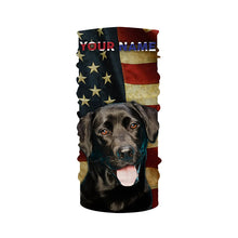 Load image into Gallery viewer, Labrador Retriever American flag Custom Name 3D all over print T-shirt Hoodie| USA Black Labs shirt FSD3635