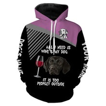 Load image into Gallery viewer, Funny Black Labrador customize Name 3D All over print Shirt, Hoodie, T-shirt Wine and Dog Funny Gifts FSD3641