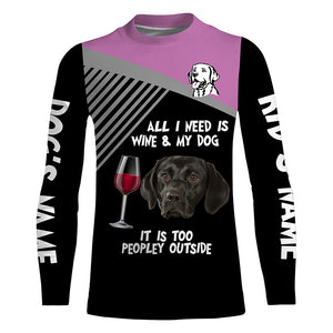 Funny Black Labrador customize Name 3D All over print Shirt, Hoodie, T-shirt Wine and Dog Funny Gifts FSD3641