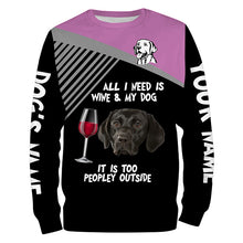 Load image into Gallery viewer, Funny Black Labrador customize Name 3D All over print Shirt, Hoodie, T-shirt Wine and Dog Funny Gifts FSD3641