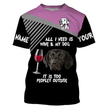 Load image into Gallery viewer, Funny Black Labrador customize Name 3D All over print Shirt, Hoodie, T-shirt Wine and Dog Funny Gifts FSD3641