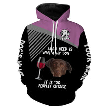 Load image into Gallery viewer, Funny Chocolate Labrador customize Name 3D All over print T-Shirt, Hoodie Wine and Dog Funny Gifts FSD3642