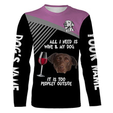 Load image into Gallery viewer, Funny Chocolate Labrador customize Name 3D All over print T-Shirt, Hoodie Wine and Dog Funny Gifts FSD3642