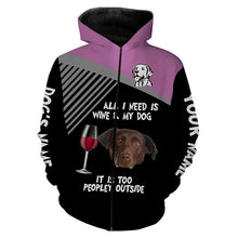 Load image into Gallery viewer, Funny Chocolate Labrador customize Name 3D All over print T-Shirt, Hoodie Wine and Dog Funny Gifts FSD3642