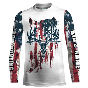 Bow Hunting Archery Deer Skull American flag custom Name Shirts - Patriotic Deer Bowhunting gifts FSD2395