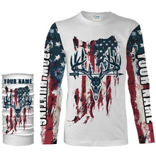 Load image into Gallery viewer, Bow Hunting Archery Deer Skull American flag custom Name Shirts - Patriotic Deer Bowhunting gifts FSD2395