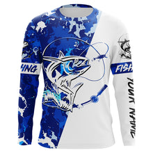 Load image into Gallery viewer, Tuna Fishing blue sea camouflage custom Name UV Protection Shirts, Tuna Fishing Jerseys FSD3209