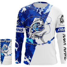 Load image into Gallery viewer, Mahi-mahi Fishing blue sea camouflage custom Name UV Protection Shirts, Mahi mahi Fishing Jerseys FSD3210