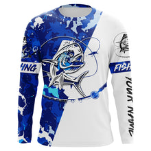 Load image into Gallery viewer, Mahi-mahi Fishing blue sea camouflage custom Name UV Protection Shirts, Mahi mahi Fishing Jerseys FSD3210