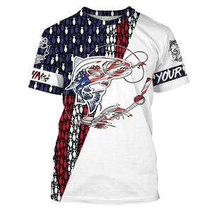 Trout Fishing Patriotic American flag UV protection Shirts for Fisherman - Personalized gifts on Christmas, Fathers day FSD2159