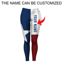 Load image into Gallery viewer, TX Texas Flag Custom Name All Over Printed Leggings - Personalized Gift for Women FSD2189