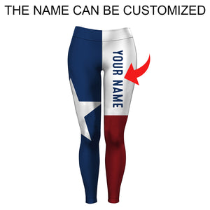 TX Texas Flag Custom Name All Over Printed Leggings - Personalized Gift for Women FSD2189