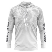 Load image into Gallery viewer, Personalized Water Wave White-grey Performance Shirts, Fishing Tournament UV Protection Long Sleeve, Fishing Jerseys FSD2672