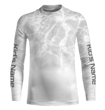 Load image into Gallery viewer, Personalized Water Wave White-grey Performance Shirts, Fishing Tournament UV Protection Long Sleeve, Fishing Jerseys FSD2672