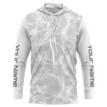 Load image into Gallery viewer, Personalized Fishing Performance Shirts, Water Surface White and Grey Fishing UV Protection Long Sleeve, Fishing Jerseys FSD2674