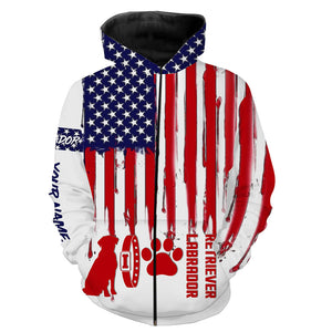 Labrador Retriever American flag custom Name all over print Shirts for dog Owner, dog Lovers FSD4110