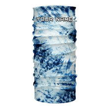 Load image into Gallery viewer, Custom Blue and white Tie Dye printed Shirt, Performance long sleeve UV protection Fishing shirt FSD3365