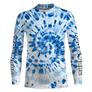 Custom blue Tie Dye long sleeve Shirts, Performance UV protection Fishing shirt FSD3368