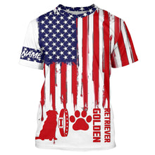 Load image into Gallery viewer, Patriotic American flag Dog T-shirt for Humans with many dog breeds to choose from FSD4144