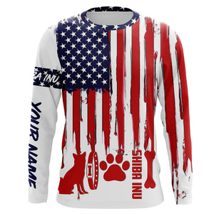 Patriotic American flag dog Shirts for Men Women with many dog breeds to choose from FSD4136