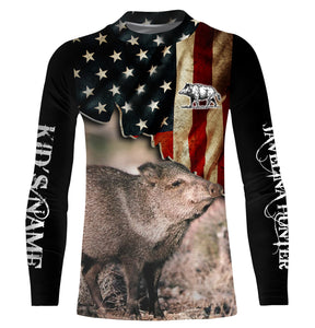 Javelina hunting US Flag custom Name 3D All over print Shirt Personalized Hunting gift FSD861